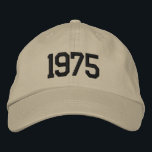 Custom Birth Year 50th Birthday Gift Personalized  Embroidered Hat<br><div class="desc">Celebrate a milestone in style with this personalized embroidered baseball cap, customized with your birth year! Perfect for a 50th birthday, this cap makes a thoughtful and unique gift for anyone turning the big 5-0. Add their birth year or custom text to create a one-of-a-kind keepsake. Featuring trendy embroidery, a...</div>