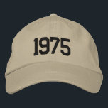 Custom Birth Year 50th Birthday Gift Personalized  Embroidered Hat<br><div class="desc">Celebrate a milestone in style with this personalized embroidered baseball cap, customized with your birth year! Perfect for a 50th birthday, this cap makes a thoughtful and unique gift for anyone turning the big 5-0. Add their birth year or custom text to create a one-of-a-kind keepsake. Featuring trendy embroidery, a...</div>