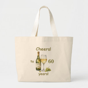 Custom birth year and age white wine tote bag