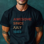 Custom Birth Year Birthday Party Retro Awesome T-Shirt<br><div class="desc">Looking for the perfect shirt to wear to your birthday party? Look no further than this Custom Retro Cool "Awesome since" Birth Year T-shirt! With its fun and unique design, this shirt is sure to turn heads and make you feel like a true superstar on your special day. The shirt...</div>