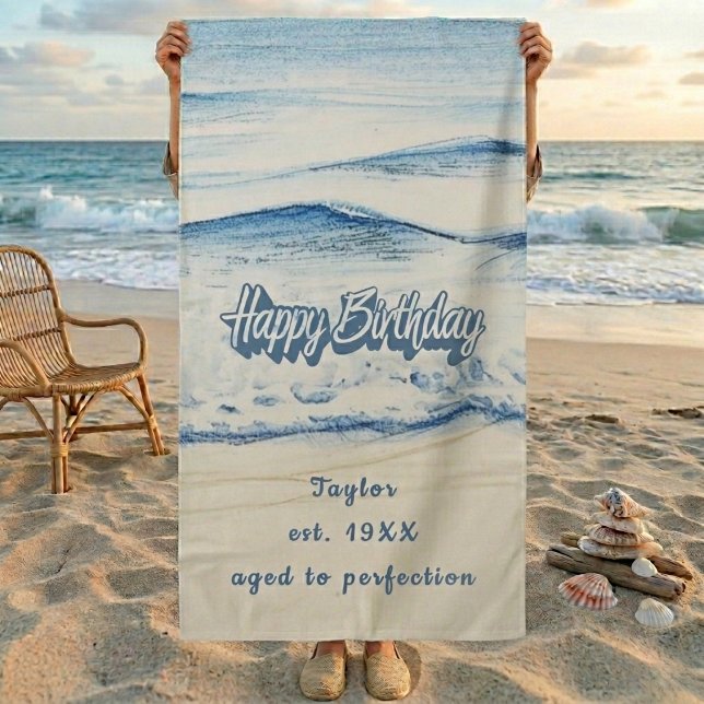 Custom Birthday Beach Towel  (Custom Birthday Beach Towel)
