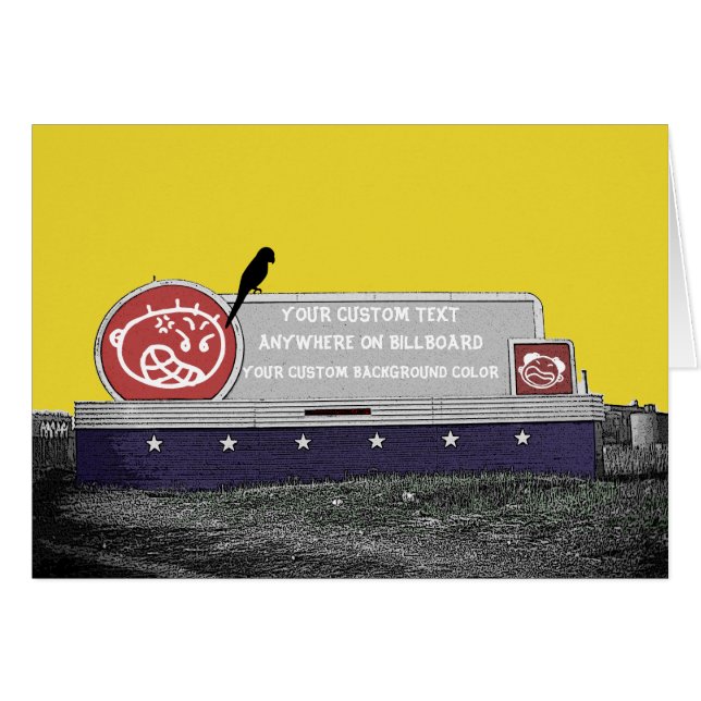 CUSTOM BIRTHDAY BILLBOARD W/ SITTING BIRD (Front Horizontal)