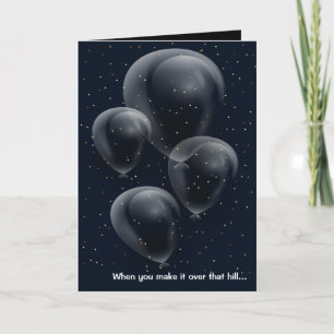 Custom Birthday Black Balloons Greeting Card