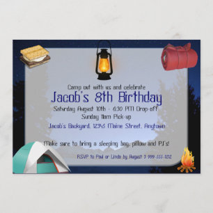 Custom Birthday Camp-Out Invitations