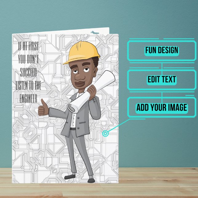 Custom Birthday Card for an Engineer (This lovely card is specifically for the engineer friend or family member in your life. )