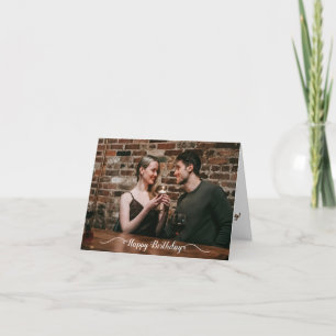 Custom Birthday Couple Photo Folded Card