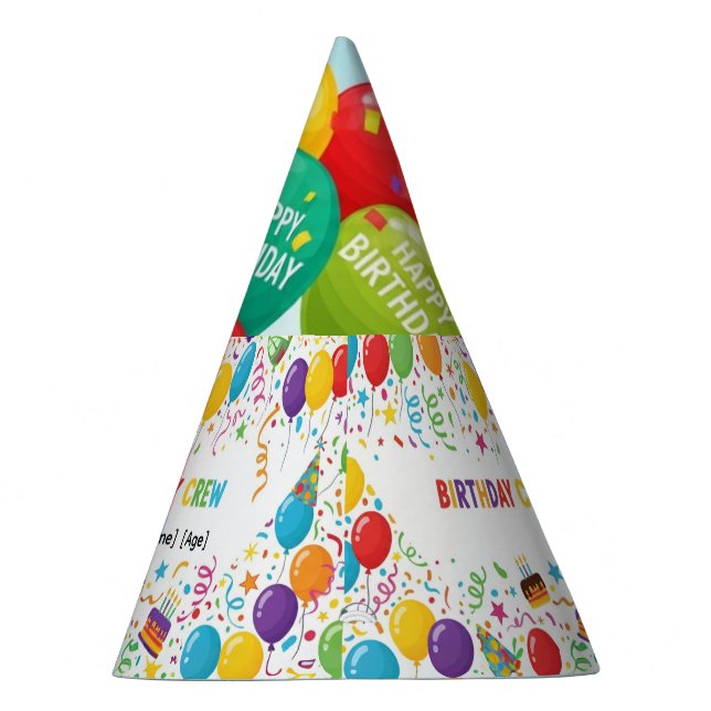 Custom Birthday Crew Party Hat – Personalized Kids (Right)
