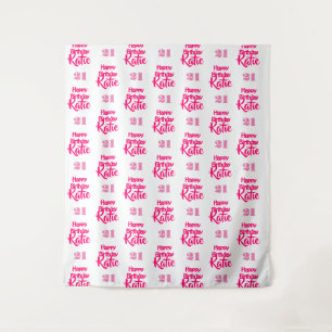 Custom Birthday Event Step and Repeat Backdrop Tapestry