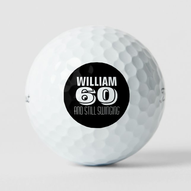Custom Birthday Golfer Still Swinging Golf Balls (Front)
