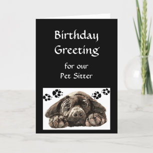 Custom Birthday Greeting, Pet, Dog Sitter Card