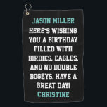 Custom Birthday Greetings Golf Towel<br><div class="desc">Custom Birthday Greetings Golf Towel</div>