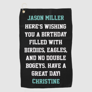 Custom Birthday Greetings Golf Towel