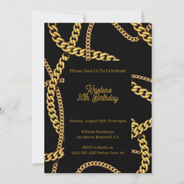 Custom Birthday Invitation (Front)