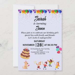 Custom Birthday Invitation with Colourful Design