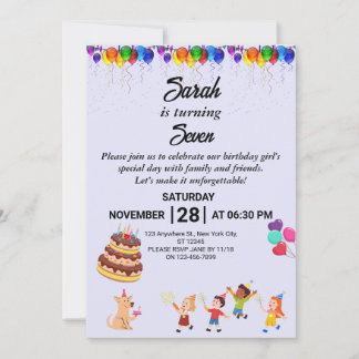 Custom Birthday Invitation with Colourful Design