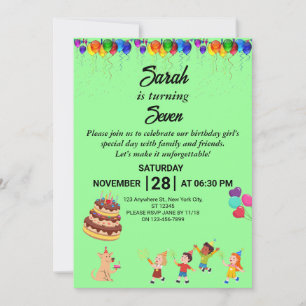 Custom Birthday Invitation with Colourful Design