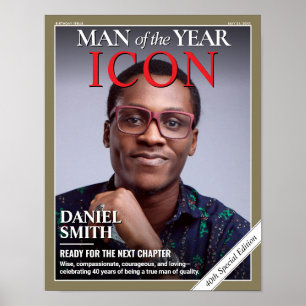 Custom Birthday Magazine Cover, Birthday Portrait Poster