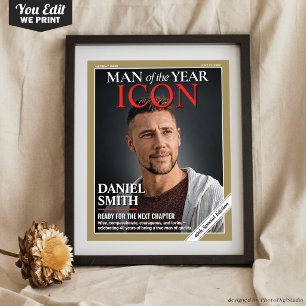 Custom Birthday Magazine Cover, Birthday Portrait Poster
