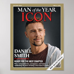 Custom Birthday Magazine Cover, Birthday Portrait Poster