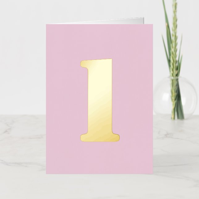 Custom birthday number pink foil holiday card (Front)