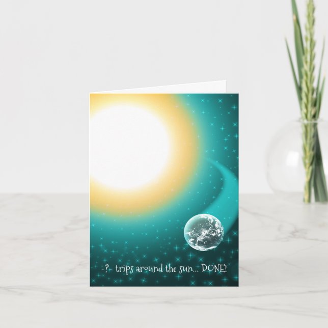 Custom Birthday Orbits Around the Sun Card (Front)