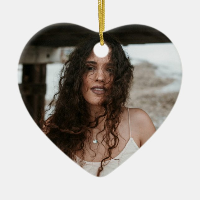 Custom Birthday Ornament with Photo & Message (Front)