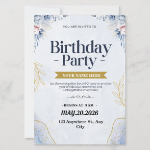 Custom Birthday party invitation surprise birthday