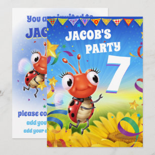 Custom Birthday Party invite boy 7yrs old