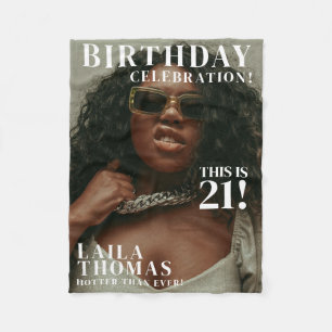 Custom Birthday Party Magazine Cover Cheers Fleece Blanket