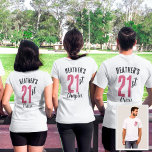 Custom Birthday Party Matching Group Or Squad Pink T-Shirt<br><div class="desc">Are you planning a 21st birthday party or a 50th wedding anniversary and need some great gift ideas? Check out our pink group shirts that are fully customizable for any birthday, reunion, or anniversary get together! These comfortable and stylish shirts are perfect for celebrating your big day with friends. Not...</div>