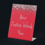 Custom Birthday Party Personalized Your Text Here  Pedestal Sign<br><div class="desc">custom birthday party pedestal sign,  sweet 16 quinceanera 40th 50th,  glitter wedding reception gift table,  personalized anniversary 30th 21st 15th,  bachelorette sixteen 16th bridal 20th,  twenty-fifth 25th twenty first daughter,  girl wife twinkle sparkle granddaughter,  grandson son boy 5th fifth,  10th 80th 18th hen night,  red silver for baby shower</div>