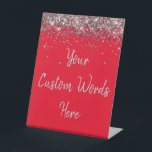 Custom Birthday Party Personalized Your Text Here  Pedestal Sign<br><div class="desc">custom birthday party pedestal sign,  sweet 16 quinceanera 40th 50th,  glitter wedding reception gift table,  personalized anniversary 30th 21st 15th,  bachelorette sixteen 16th bridal 20th,  twenty-fifth 25th twenty first daughter,  girl wife twinkle sparkle granddaughter,  grandson son boy 5th fifth,  10th 80th 18th hen night,  red silver for baby shower</div>