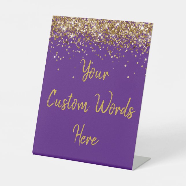 Custom Birthday Party Personalized Your Text Here  Pedestal Sign (Front)