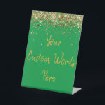 Custom Birthday Party Personalized Your Text Here  Pedestal Sign<br><div class="desc">custom birthday party pedestal sign,  sweet 16 quinceanera 40th 50th,  glitter wedding reception gift table,  personalized anniversary 30th 21st 15th,  bachelorette sixteen 16th bridal 20th,  twenty-fifth 25th twenty first daughter,  girl wife twinkle sparkle granddaughter,  grandson son boy 5th fifth,  10th 80th 18th hen night,  green gold for baby shower</div>