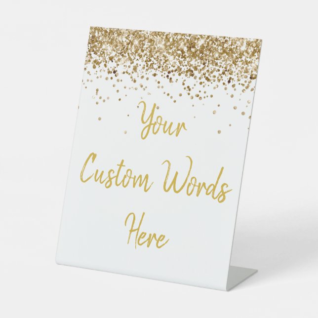 Custom Birthday Party Personalized Your Text Here  Pedestal Sign (Front)