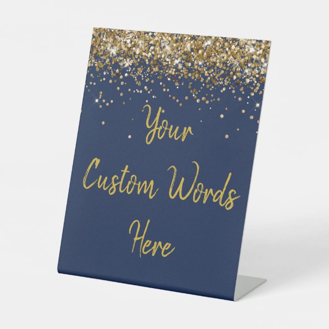 Custom Birthday Party Personalized Your Text Here  Pedestal Sign (Front)