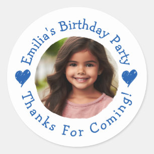 Custom Birthday Party Thank You Favors Any Age Classic Round Sticker