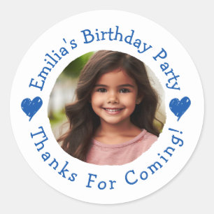 Custom Birthday Party Thank You Favours Any Age Classic Round Sticker