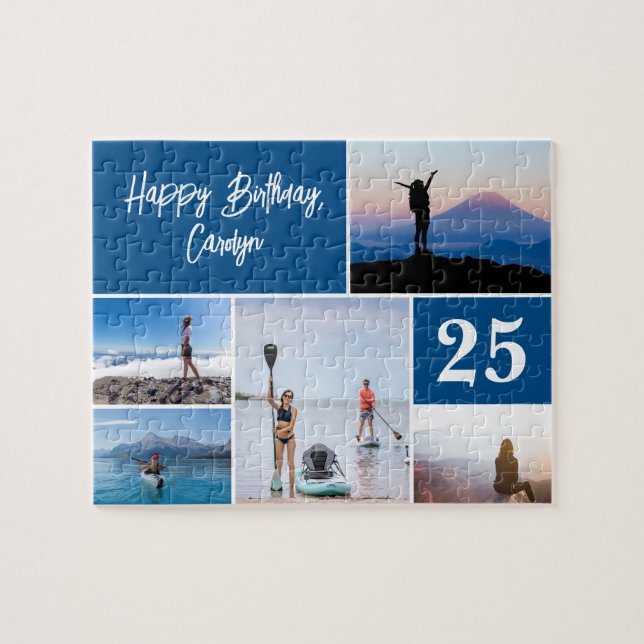 Custom Birthday Photo Collage Jigsaw Puzzle (Horizontal)