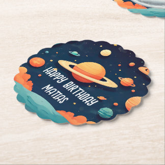 Custom Birthday Postcards Paper Coaster