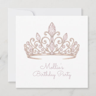 Custom Birthday Princess Blush Pink Invitations