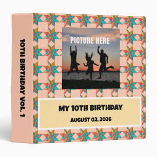 Custom birthday seamless quilt pattern photo album binder