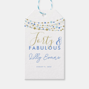custom birthday tag, glitter and blue, gift tag