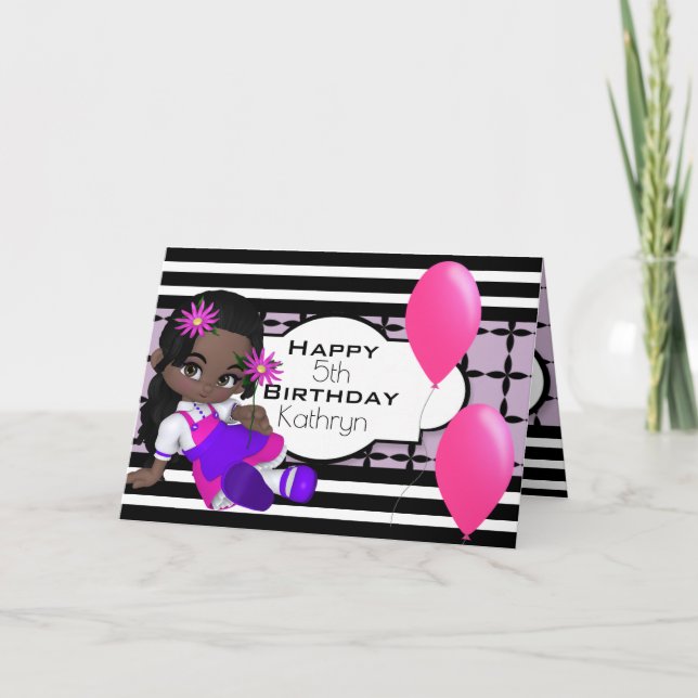 Custom Birthday w/Cute Lil Girl Card (Front)