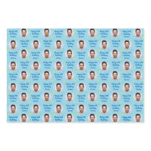 Custom Birthday Wrapping Paper Colourful Blue