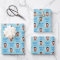 Custom Birthday Wrapping Paper Colourful Blue