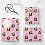Custom Birthday Wrapping Paper Colourful Pink<br><div class="desc">3 large sheets of birthday wrapping paper with a custom design of your choice. Personalize this gift wrap design with a custom face and name of a friend or family member. Please note that once you upload your images and text, the preview images will update to show the updated design....</div>
