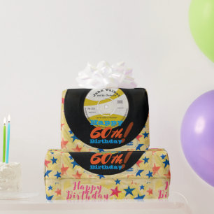 Custom Birthday Wrapping Retro Vinyl Record 45 RPM Paper