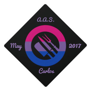 Custom Bisexual Pride Colours Culinary Arts Hosp. Graduation Cap Topper
