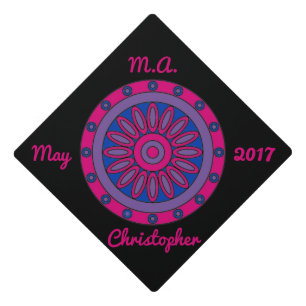 Custom Bisexual Pride Flag Colours Mandala Graduation Cap Topper
